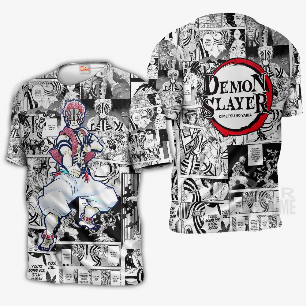 2022 New Design Anime Manga Cartoon T-Shirt Akaza Demon Slayer Kimetsu no  Yaiba Mugen Train Quick Dry Tops Tees - AliExpress