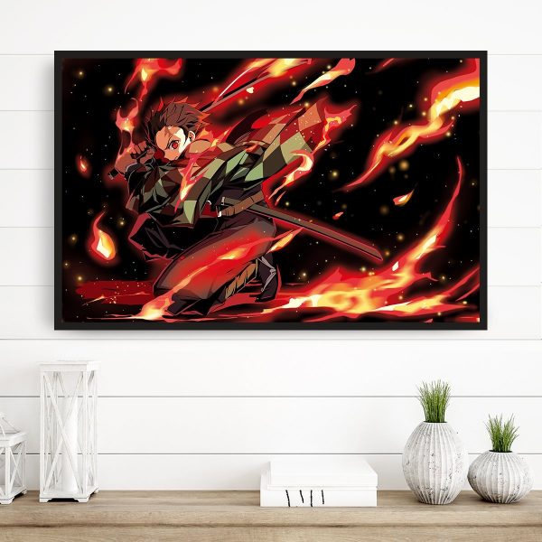 Fire and Thunder Breathing 3D Transition Canvas Official Demon Slayer Merch