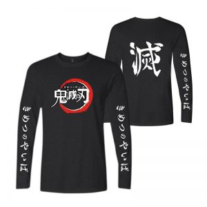Demon Slayer Long Sleeve T-Shirt  Destroy Kanji Black / XXS Official Demon Slayer Merch