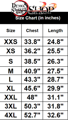 demon slayer hoodie size chart 2f80886e d2f8 4bee be6d - Demon Slayer Shop