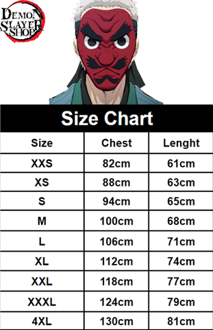 Demon Slayer Tank Top Pattern Size Chart