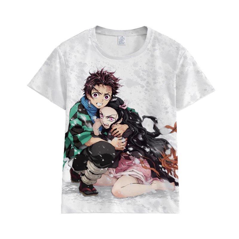 Kimetsu no Yaiba T-Shirt Tanjiro & Nezuko Scared Official Merchandise ...