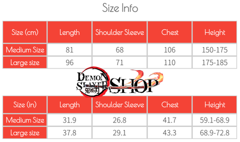 iguro haori size - Demon Slayer Shop