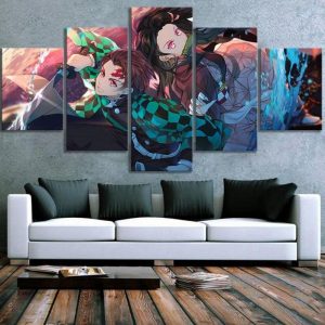 Demon Slayer Canvas  Tanjiro and Nezuko Size 1: With Frame Official Demon Slayer Merch
