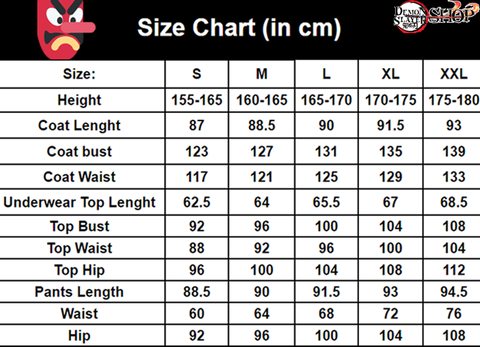 Kimetsu no Yaiba Cosplay Tomioka Giyuu Official Merchandise 3 - Demon Slayer Shop tomioka cosplay size chart