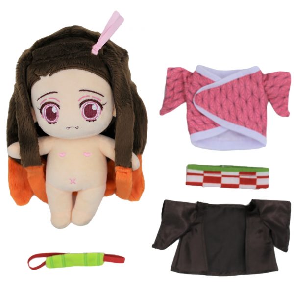 Nezuko Plush Demon Slayer With 20cm Doll Clothes 9 23cm Nezuko Kamado Plushie Doll Japanese Kimono 3 - Demon Slayer Shop