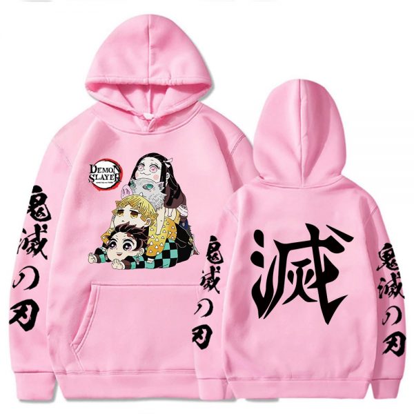Demon Slayer Anime Hoodie Oversized long sleeve Sweatshirt Harajuku loose hoodies streetwear clothes 4 - Demon Slayer Shop