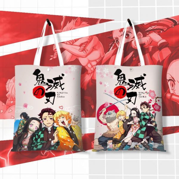 Japan Anime Bag Cute Demon Slayer Rengoku Kyoujurou Kanroji Mitsuri Tokitou Muichirou Canvas Shoulder Bag Handbag 1 - Demon Slayer Shop