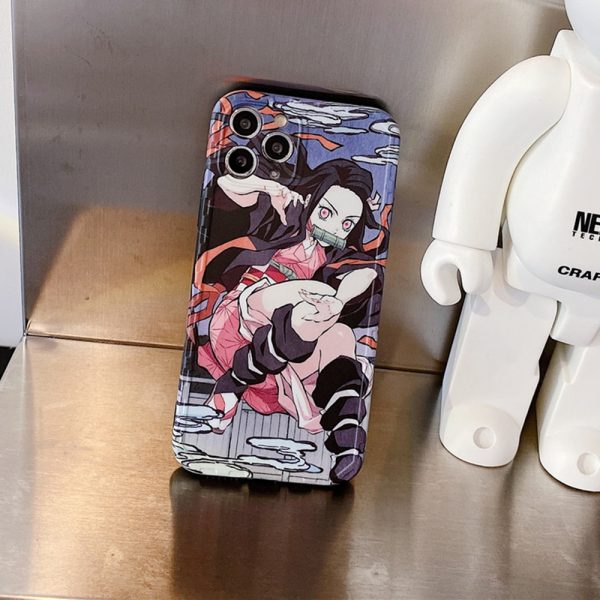 Japan Anime Demon Slayer Kamado Tanjirou Nezuko Phone Case for iphone 13 12 11 Pro X 2 - Demon Slayer Shop