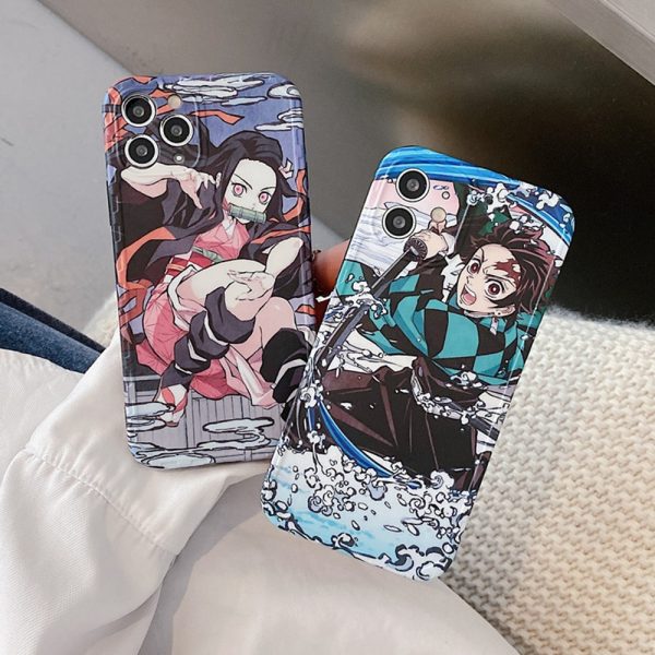 Japan Anime Demon Slayer Kamado Tanjirou Nezuko Phone Case for iphone 13 12 11 Pro X - Demon Slayer Shop