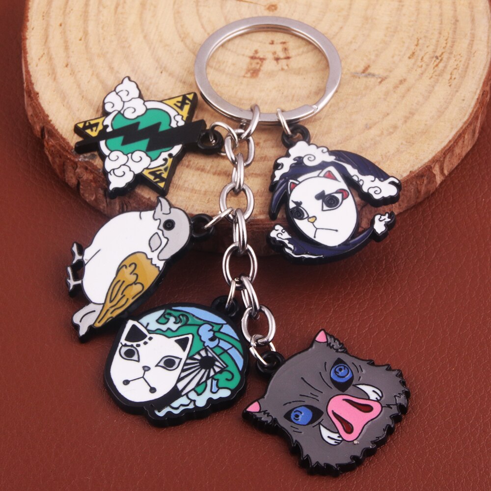 Demon Slayer Keychain - Metal Keychain Kimetsu no Yaiba Pendant Keyring ...