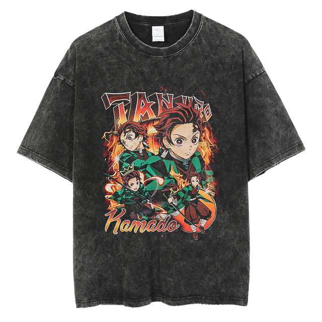 Demon Slayer T Shirt Anime Washed T shirt Kimetsu No Yaiba Graphic Vintage Tshirts Summer Funny 640x640 14 - Demon Slayer Shop