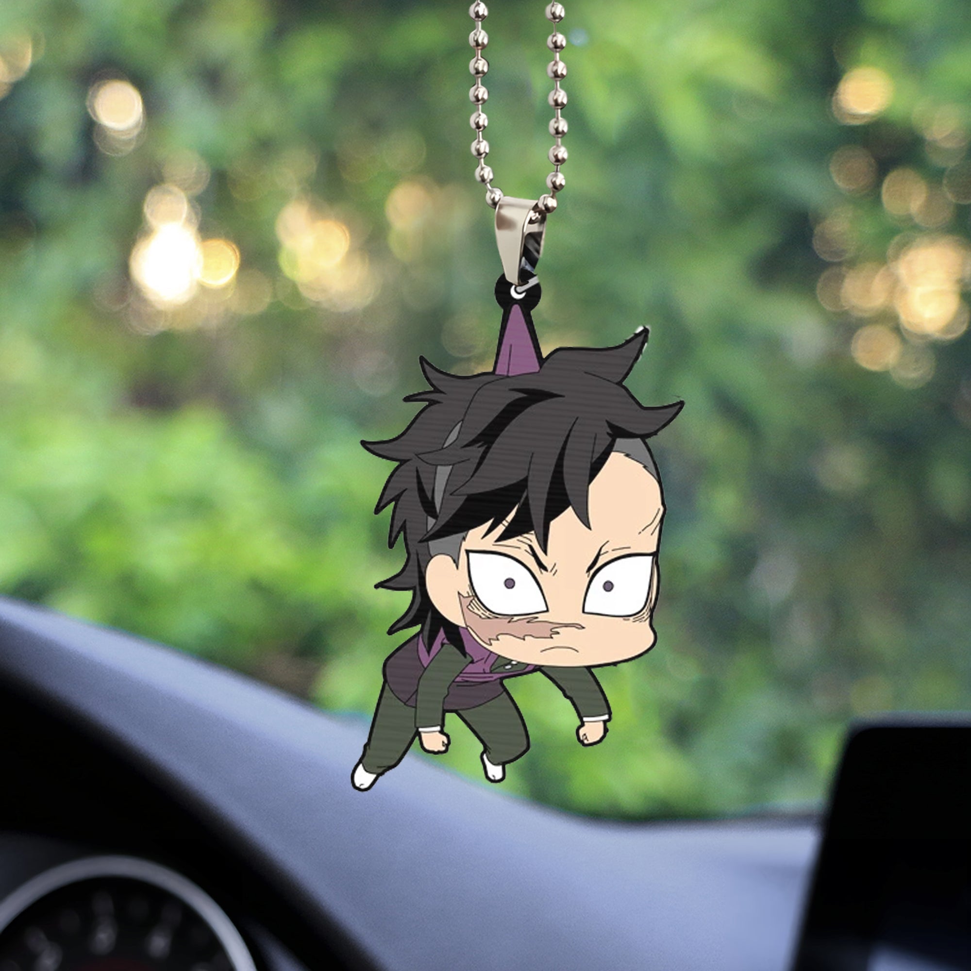 cute demon slayer genya shinazugawa car ornament custom car accessories decorations 2c2rq - Demon Slayer Shop