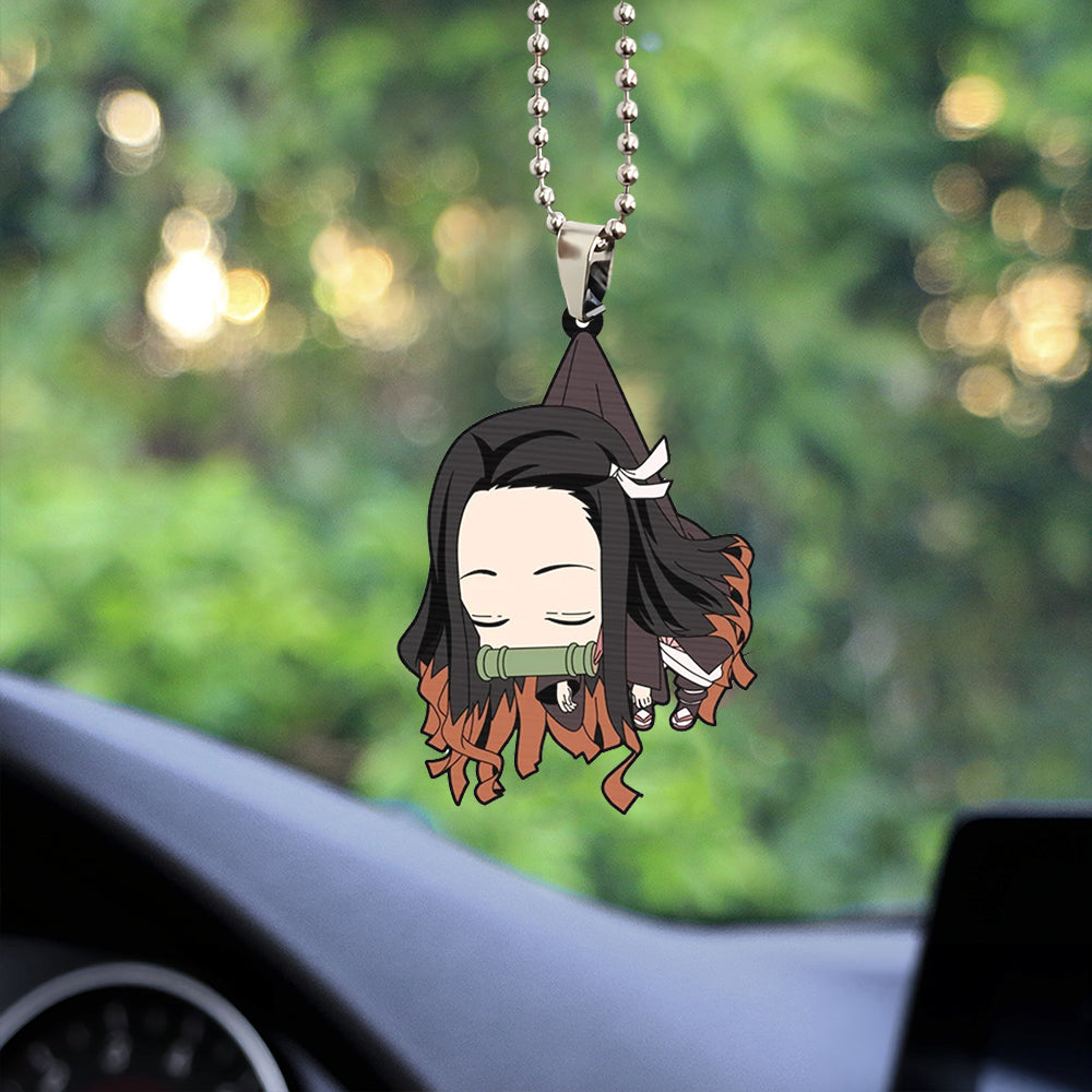 cute demon slayer nezuko car ornament custom car accessories decorations fe2lu - Demon Slayer Shop