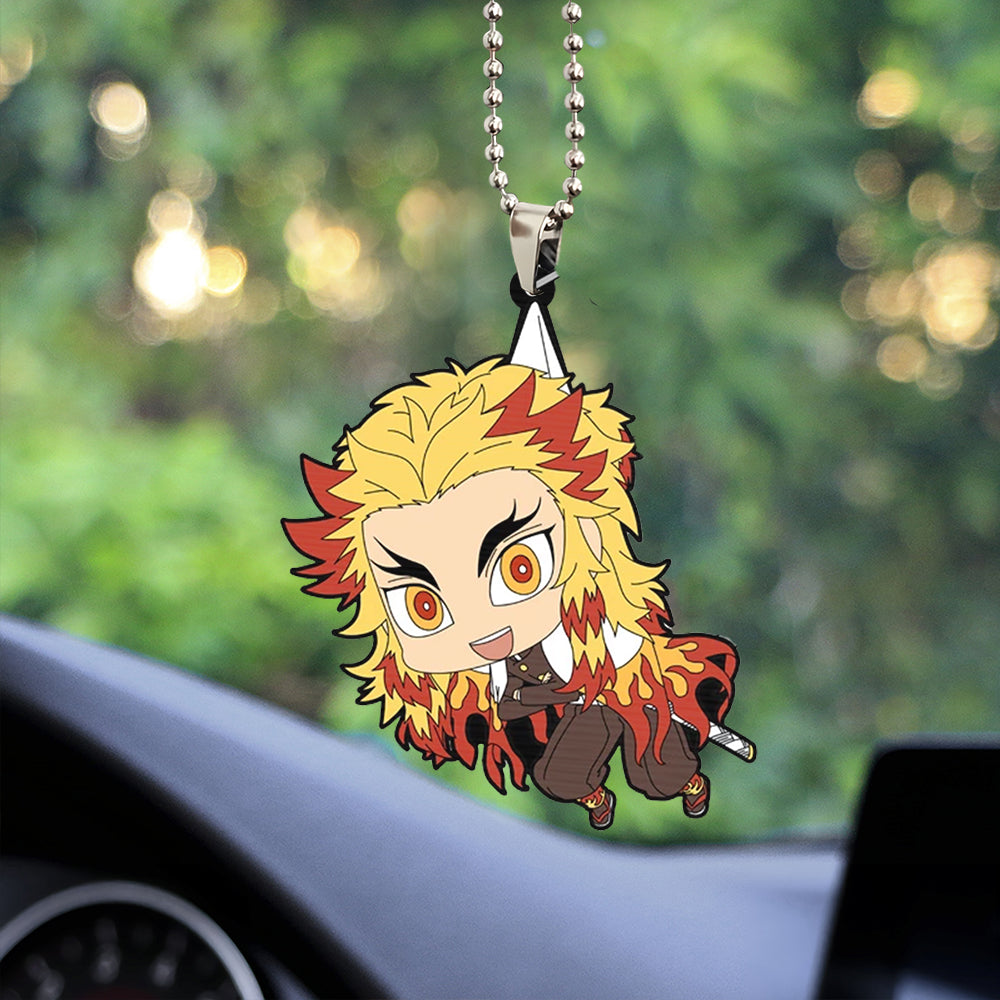 cute demon slayer rengoku car ornament custom car accessories decorations htens - Demon Slayer Shop