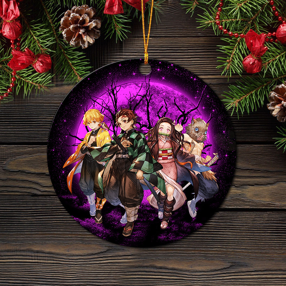 Demon Slayer Pink Moonlight Circle Ornament Perfect Holiday Gift 2 - Demon Slayer Shop Demon Slayer Pink Moonlight Circle Ornament Perfect Holiday Gift - Image 2