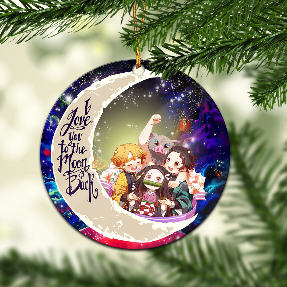 demond slayer team love you to the moon galaxy mica circle ornament perfect gift for holiday rjlz8 - Demon Slayer Shop