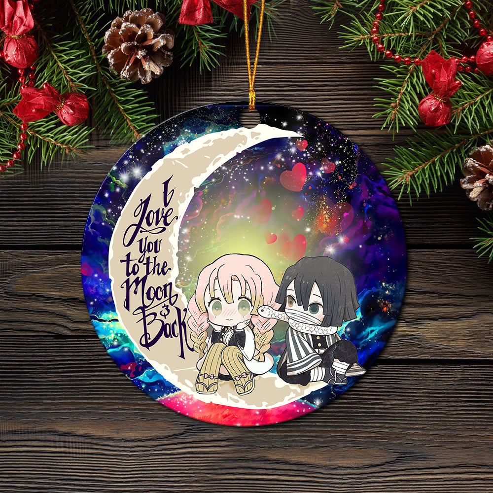 kanroji and kaburamaru demon slayer love you to the moon galaxy mica circle ornament perfect gift for holiday f65nt - Demon Slayer Shop