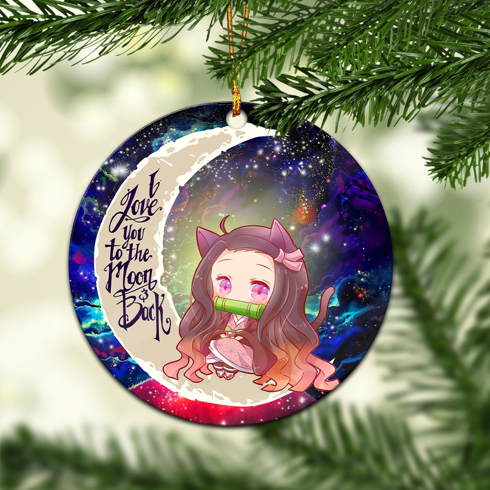 nezuko demon slayer love you to the moon galaxy mica circle ornament perfect gift for holiday k7pdj - Demon Slayer Shop