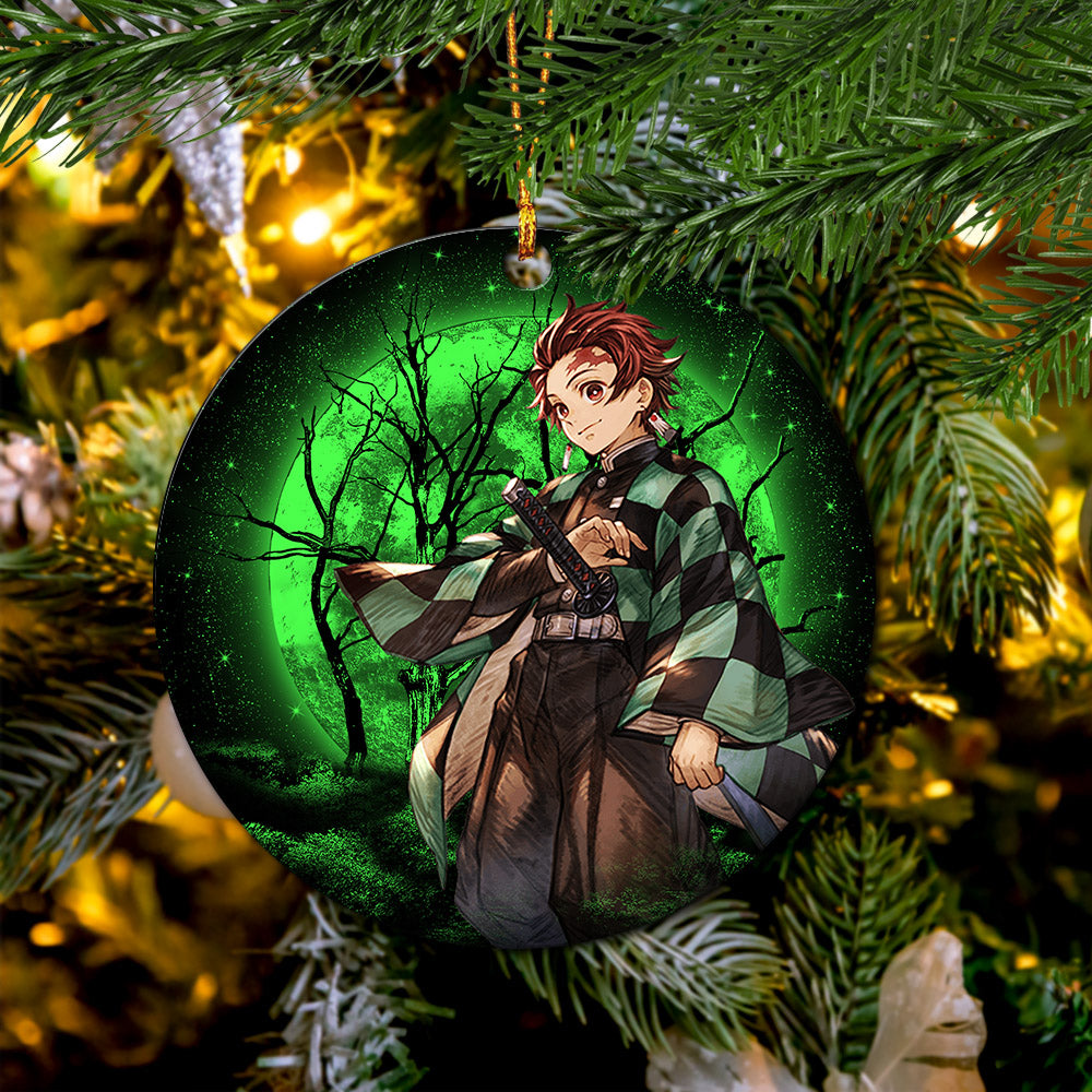 tanjiro moonlight mica circle ornament perfect gift for holiday 1zspr - Demon Slayer Shop