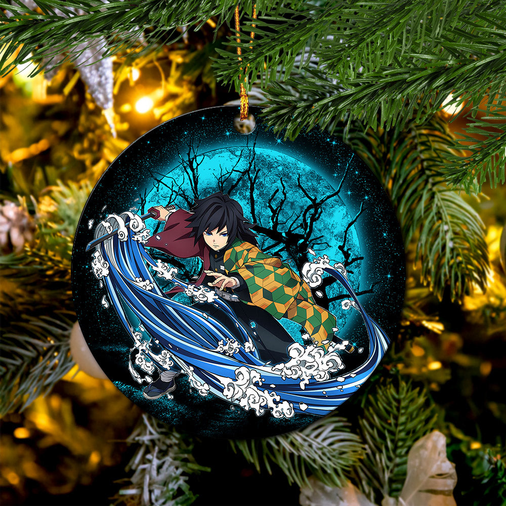 tomioka giyuu moonlight mica circle ornament perfect gift for holiday n6ure - Demon Slayer Shop