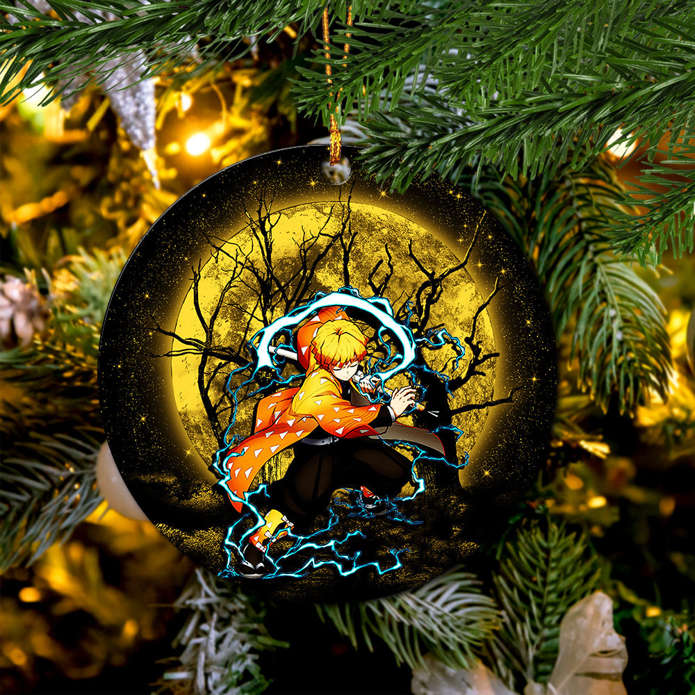 zenitsu moonlight mica circle ornament perfect gift for holiday - Demon Slayer Shop