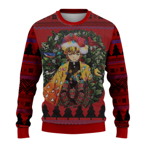 zennitsu doujishin kimetsu yaiba mc ugly christmas sweater thanksgiving gift amrdp - Demon Slayer Shop