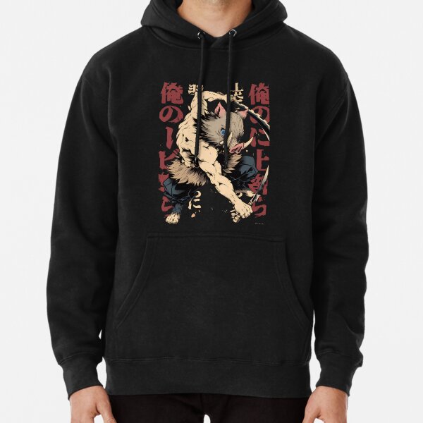 Inosuke Hashibira Dynamic Battle Pose Pullover Hoodie RB2309