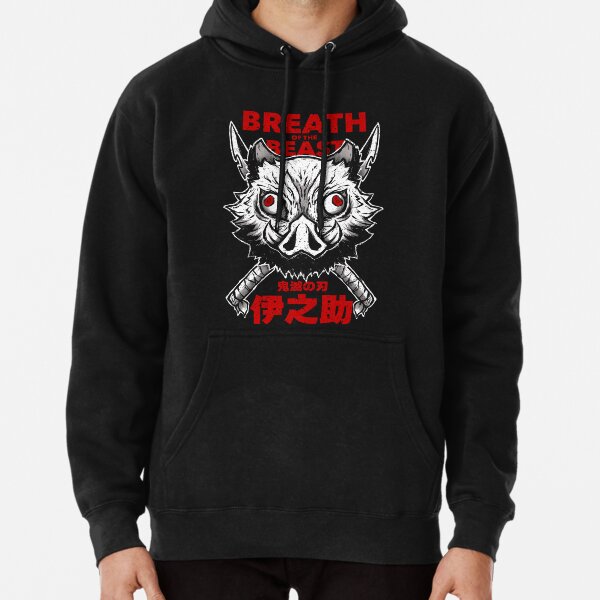 Inosuke Demon Slayer Art Black shirt Pullover Hoodie RB2309