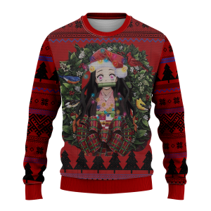 Nezuko Christmas Sweater – Demon Slayer Ugly Sweater Xmas Gift