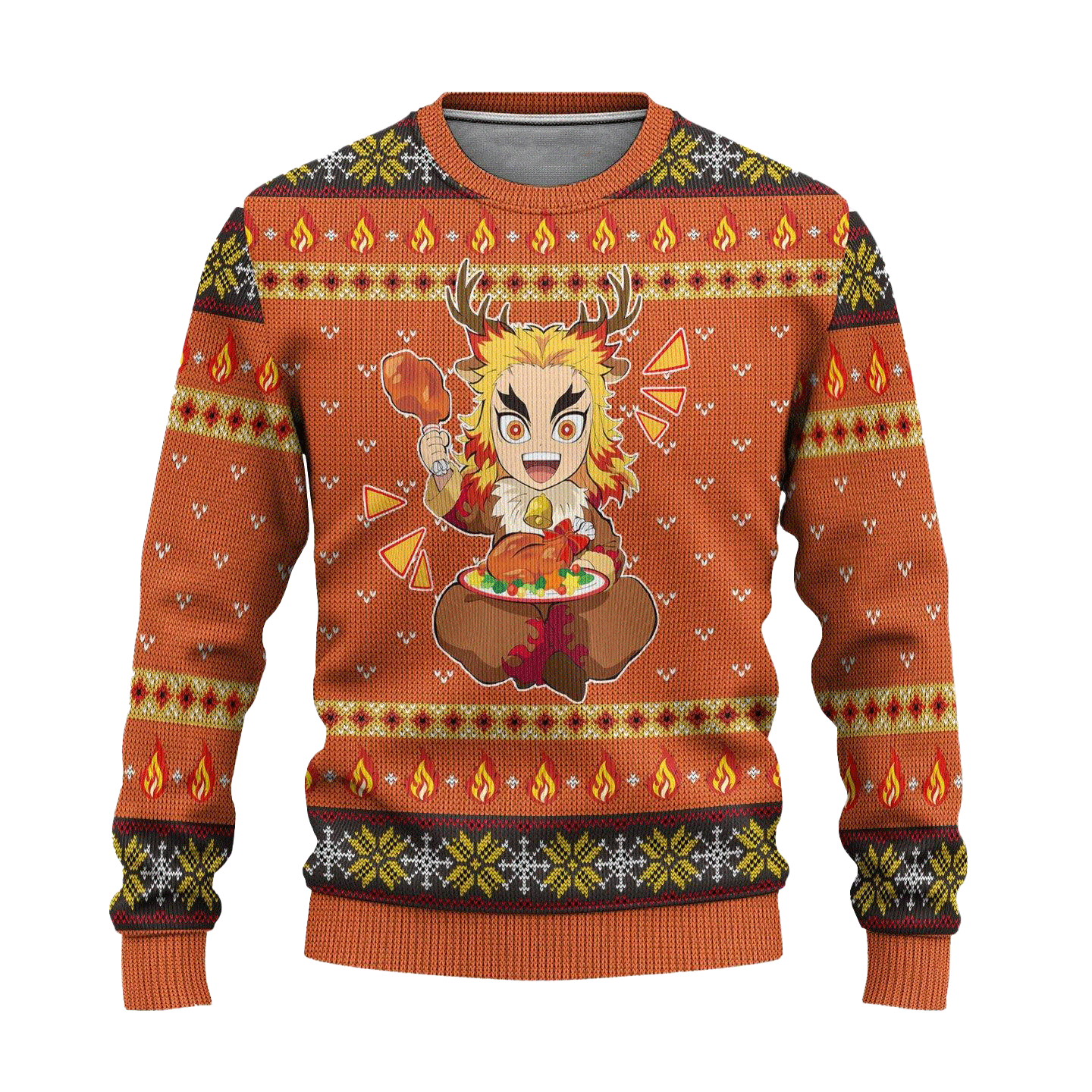 Rengoku Christmas Sweater – Demon Slayer Ugly Sweater Xmas Gift 1 - Demon Slayer Shop Rengoku Christmas Sweater – Demon Slayer Ugly Sweater Xmas Gift
