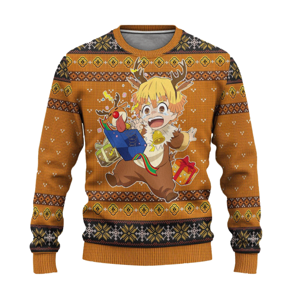 Zenitsu Ugly Christmas Sweater for Demon Slayer Fans – Xmas Gift