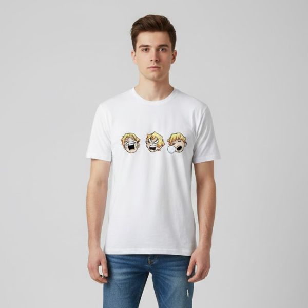 Demon Slayer - Zenitsu Mood Faces TTPM2702 T-Shirt 2 - Demon Slayer Shop Demon Slayer - Zenitsu Mood Faces TTPM2702 T-Shirt - Image 2