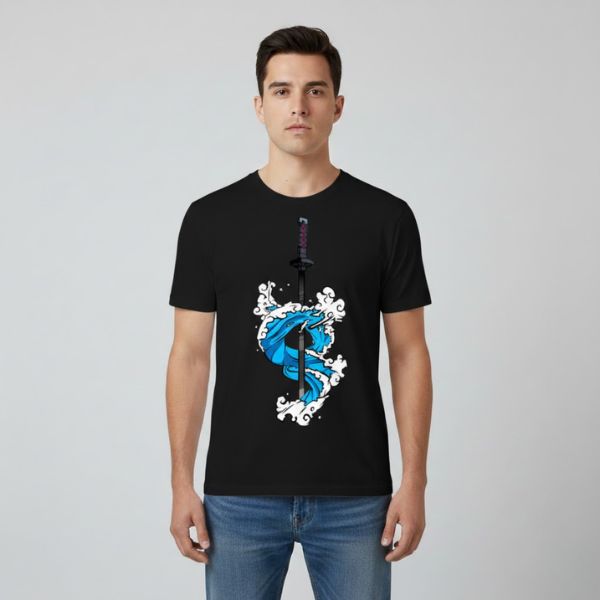 Fan Art Blue TTPM0602 T-shirt 3 - Demon Slayer Shop Fan Art Blue TTPM0602 T-shirt - Image 3