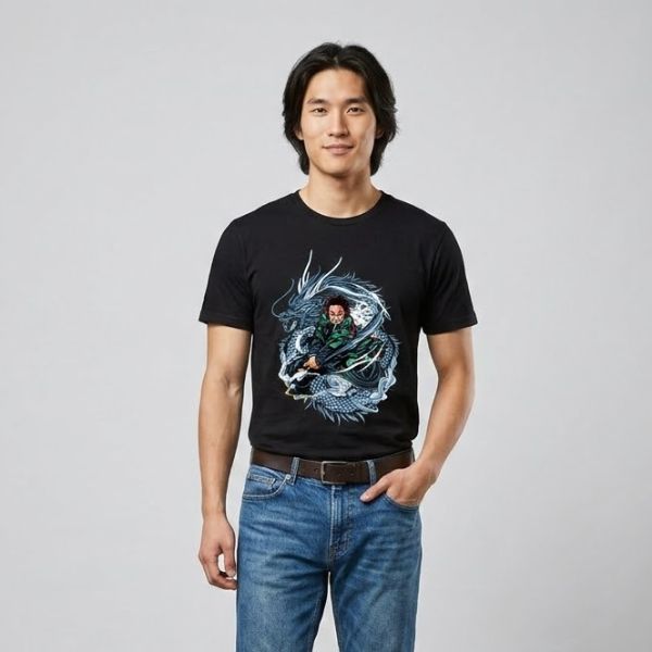 Demon Slayer – Tanjiro New Design TTPM0403 T-Shirt 2 - Demon Slayer Shop Demon Slayer – Tanjiro New Design TTPM0403 T-Shirt - Image 2
